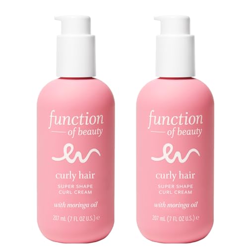 FUNCTION OF BEAUTY Super Shape Curl Cream for Curly Hair, 7 oz Each (2-Pack) - Formulated With Moringa Oil for Frizz-Free, Defined and Hydrated Manageable Curls