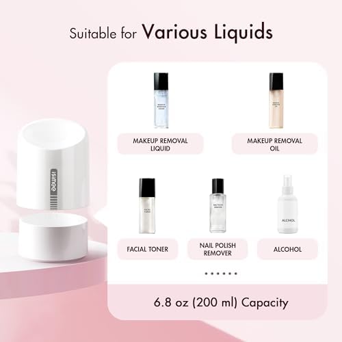 Automatic Makeup Remover Dispenser, Electric Micellar Water and Smart Nail Polish Remover, 6.8OZ Type-C Charger, 4 Months Battery Life for Liquid Oil Facial Toner