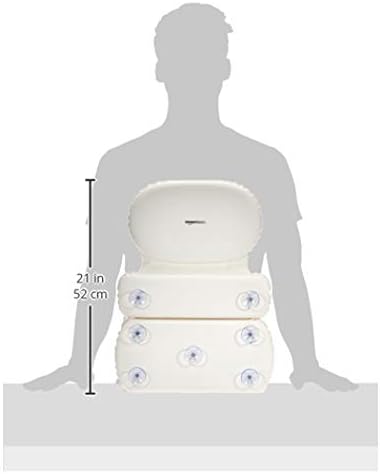 Amazon Basics Bath Tub Neck Pillow with Suction Cups, Waterproof, 3-Panel, Off-white