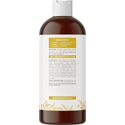 Sulfate Free Shampoo for Oily Hair - Lemon Sage Clarifying Shampoo for Build Up and Oily Scalp Care with Rosemary Essential Oil - Deep Cleansing Rosemary Shampoo for Greasy Hair and Product Build Up