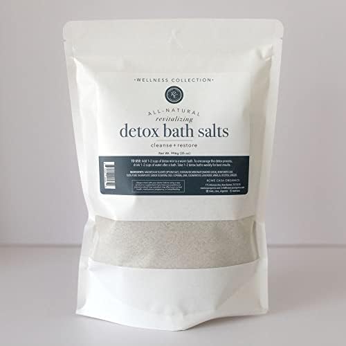 Rowe Casa Organics Detox Bath Salts with Health Boosting Magnesium and Bentonite Clay – Natural Bath Soak for Body Cleanse, Restore, and Relaxation, 35 Oz