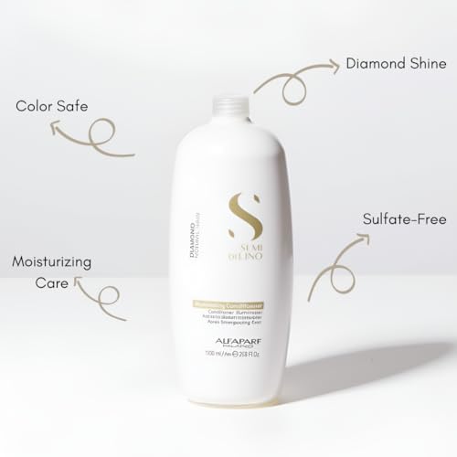 ALFAPARF MILANO Semi Di Lino Diamond Illuminating Conditioner - Moisturizing Conditioner For Normal and Color Treated Hair - Sulfate & Paraben Free Professional Hair Care