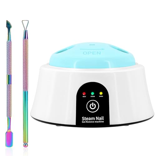 Nail Soaking Bowl, Electric Soak off Bowl Manicure Soaker Nail Polish Remover Machine with Color Cuticle Nail Pusher for Gel Polish, Acrylic Nails, Dip Powder Removal, Blue