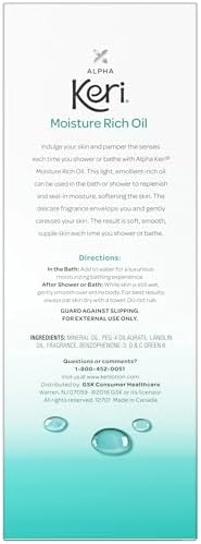 Keri Alpha Shower & Bath Moisture Rich Oil 16 oz (Pack Of 4)