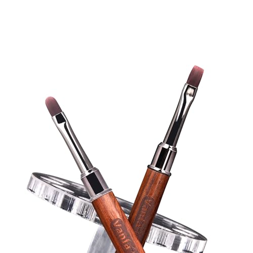 Gel Nail Brush set for Builder Gel, Polygel, HardGel, Nail Painting (1 Oval + 1 Square) #79038