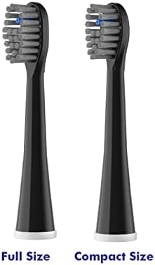 Flossing Toothbrush Head Replacement, 3 Count, Compatible with Water-pik Sonic Fusion / 2.0 SF-01, SF-02, SF03 & SF-04 (Black, Full Size(3Packs))