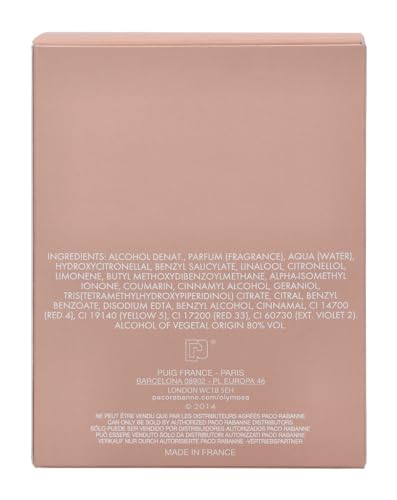 Paco Rabanne Olympea Fragrance For Women - Vanilla, Woody, Warm Spicy - Notes Of Water Jasmine, Ginger Flower And Green Mandarin - Salty And Floral Scent - Amber Floral Fragrance - Edp Spray - 1 Oz