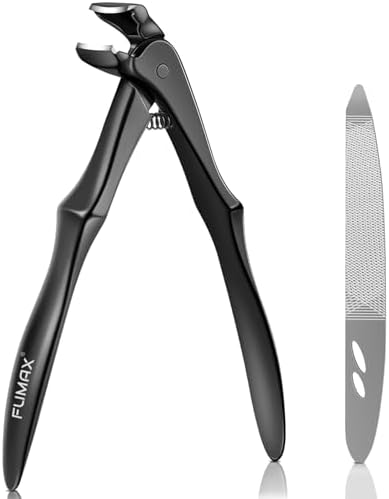 Ergonomic Nail Clippers for Men, Long Handled Toenail Clippers for Thick Toenails, Large Toe Nail Clippers for Thick Nails for Seniors Men Women, Heavy Duty Sharp Fingernail Clipper, Black