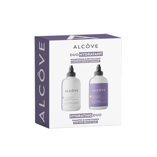 Alcôve - Hydrating Shampoo & Conditioner Duo - All Hair Types - Sulfate-Free - Moisturizing & Nourishing - With Evening Primrose Oil - Mango Extract - Argan Oil - Anti-Frizz - Color-Safe - 10oz