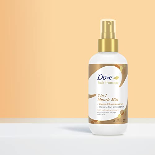 Dove Hair Therapy 7-in-1 Hairspray for Visibly Damaged Hair Miracle Mist + Vitamin C Leave-in Spray to Strengthen and Nourish 7.5 oz