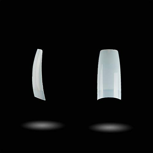 French Acrylic False Nail Tips, 1000PCS Fake Nail Shape Artificial False Nails Tips 10 Sizes with Case for Nail Art Salons (Clear+Natural)