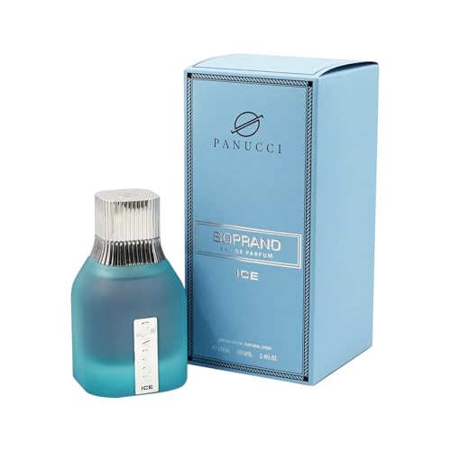 Soprano Ice Eau De Parfum for Men – 3.4 Fl Oz | Long Lasting Fresh Fragrance with Bergamot, Ginger, Apple & Musk | Cool Masculine Scent | Day & Night Perfume Spray