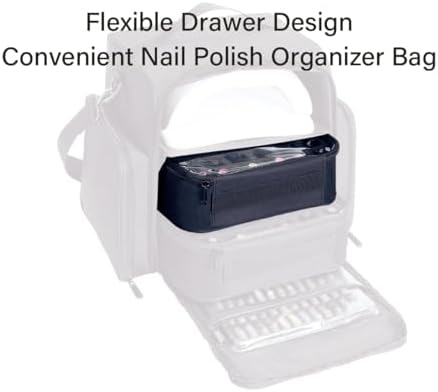 Small Clear Nail Polish Organizer Holds 30 bottles(15ml-0.5fl.oz) Nail Polish Case Multifunctional Nail Polish Bag organizer, Cosmetic Travel Makeup Cases for Women Black