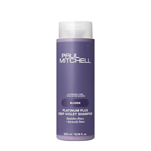 Paul Mitchell Platinum Plus Deep Violet Shampoo, Banishes Brass + Intensely Tones, Ideal for Blonde, Highlighted, Gray or Silver Hair