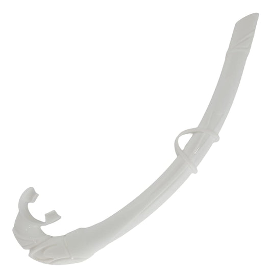 AQUATIC HUNT - 16" (40cm) - Lightweight & Flexible Yet Stiff Silicone Snorkel - 100% Food Grade - Comfort Mouthpiece - Adj Clip (White)