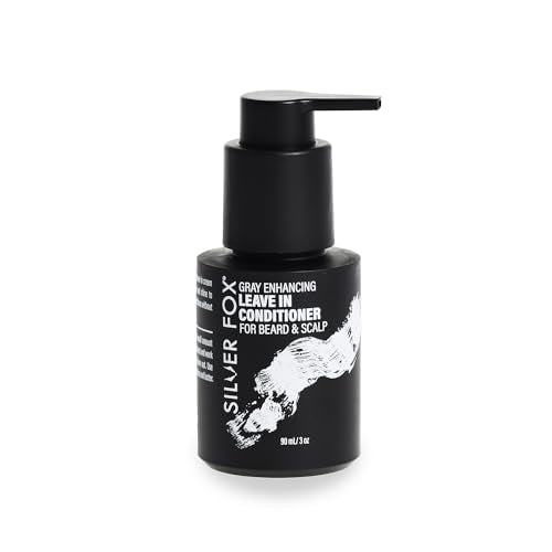 Godefroy Silver Fox Gray Enhancing Beard Brightener For All Hair Types, Leave-In Conditioner Moisturizing Treatment for Gray & Silver Hair Non-Greasy Lightweight for Men’s Beard & Scalp 3 OZ