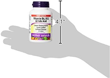 Webber Naturals Vitamin B6, B12 and Folic Acid Tablets, 90 Count