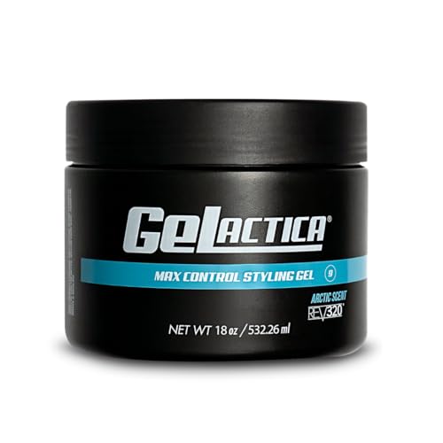 Gelactica Max Control Hair Gel for Men – Alcohol-Free, Strong Hold Styling Gel - Natural Extracts for Long-Lasting Hold and Shine, Slick Back Hair Gel Rev320