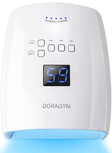 Rechargeable UV LED Nail Lamp, 66W Cordless UV Light for Gel Nails, Professional Gel Nail Light, Nail Dryer Nail Art Manicure Tools for Home and Salon(White)