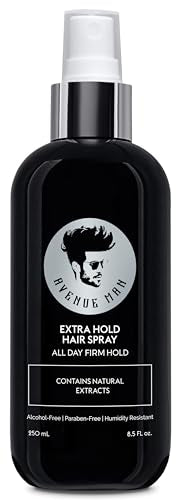 Avenue Man Extra Hold Fast Drying Hairspray with Herbal Extracts (8.5 oz) - All Day Firm Hold for All Hair Types, Paraben-Free