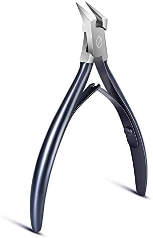 FERYES Toenail Clipper Straight Blade for Ingrown and Thick Nails - Stainless Steel and Sharp Pointed Tip Ingrown Nail Clipper – Wide Jaw Toe Nail Cutter Podiatry Tool Dark Gray