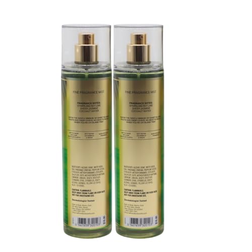 Bath & Body Works COCONUT LIME VERBENA Fine Fragrance Mist 8 fl oz Gift Set with a Blue Bow for Holidays 8 fl oz – Pack of 2