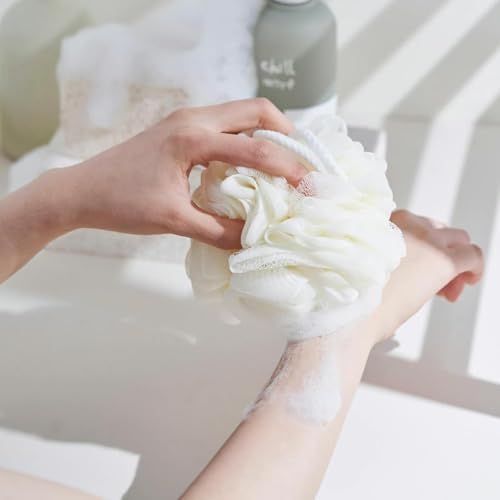 Loofah Washcloth for Bar Soap, Loofah for Bar of Soap, 2-in-1 Bath Loofah Sponge with Drawstring Shower Washcloth, Bath Sponge with Drawstring for Cleansing and Smooth Skin (2PCS Green+Coffee)