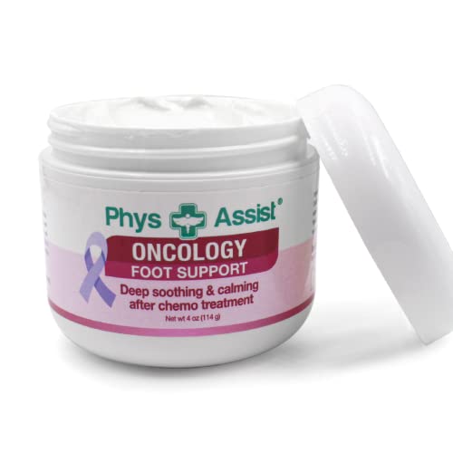 PhysAssist Oncology Foot Support, Soothing, Calming and Hydrating After Chemo. Non irritant, Clinically Tested. 4 oz Jar