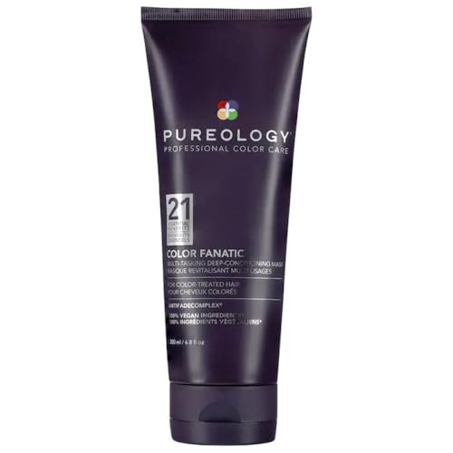 Pureology Color Fanatic Multi-Tasking Deep-Conditioning Mask - For Damaged and Color-Treated Hair, Multibenefit Hair Mask, Sulfate-Free & Vegan