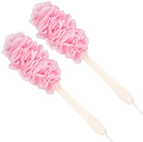 Loofah Back Scrubber for Shower,Loofah On a Stick Long Handle Bath Sponge Shower Brush,Soft Nylon Mesh Body Brush for Women&Men
