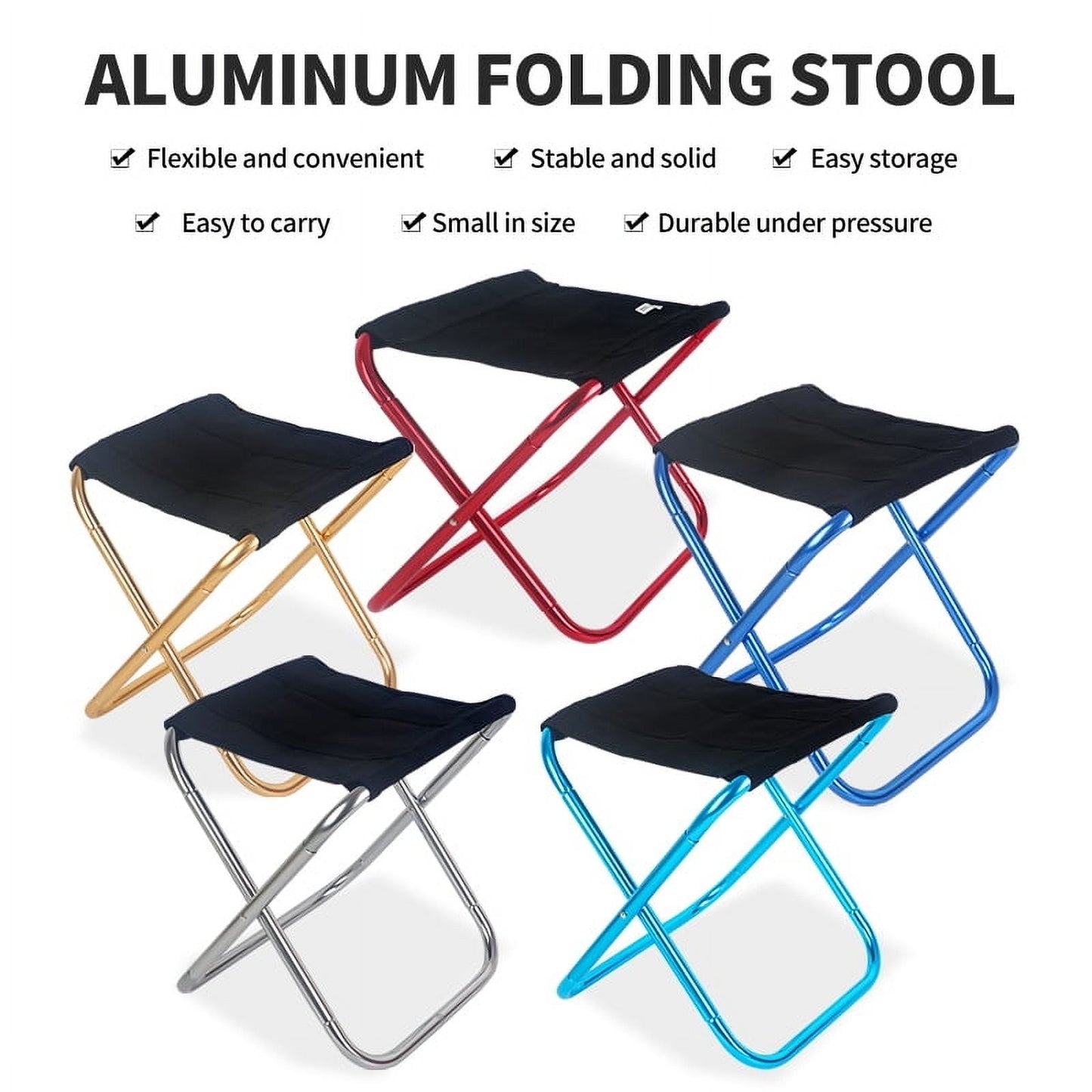 Outdoor Aluminium Alloy Portable Folding Picnic Camping Stool MIni Storage Fishing Chair Ultralight Furniture