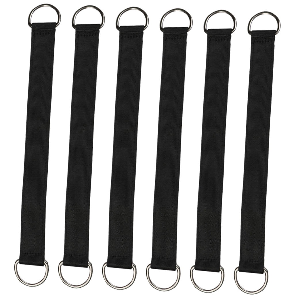 RENACLIPY 6Pcs Black Tree Swings Straps for Outdoor Picnic Camping with Stainless Steel and Polyester 11.2X1X0.2In
