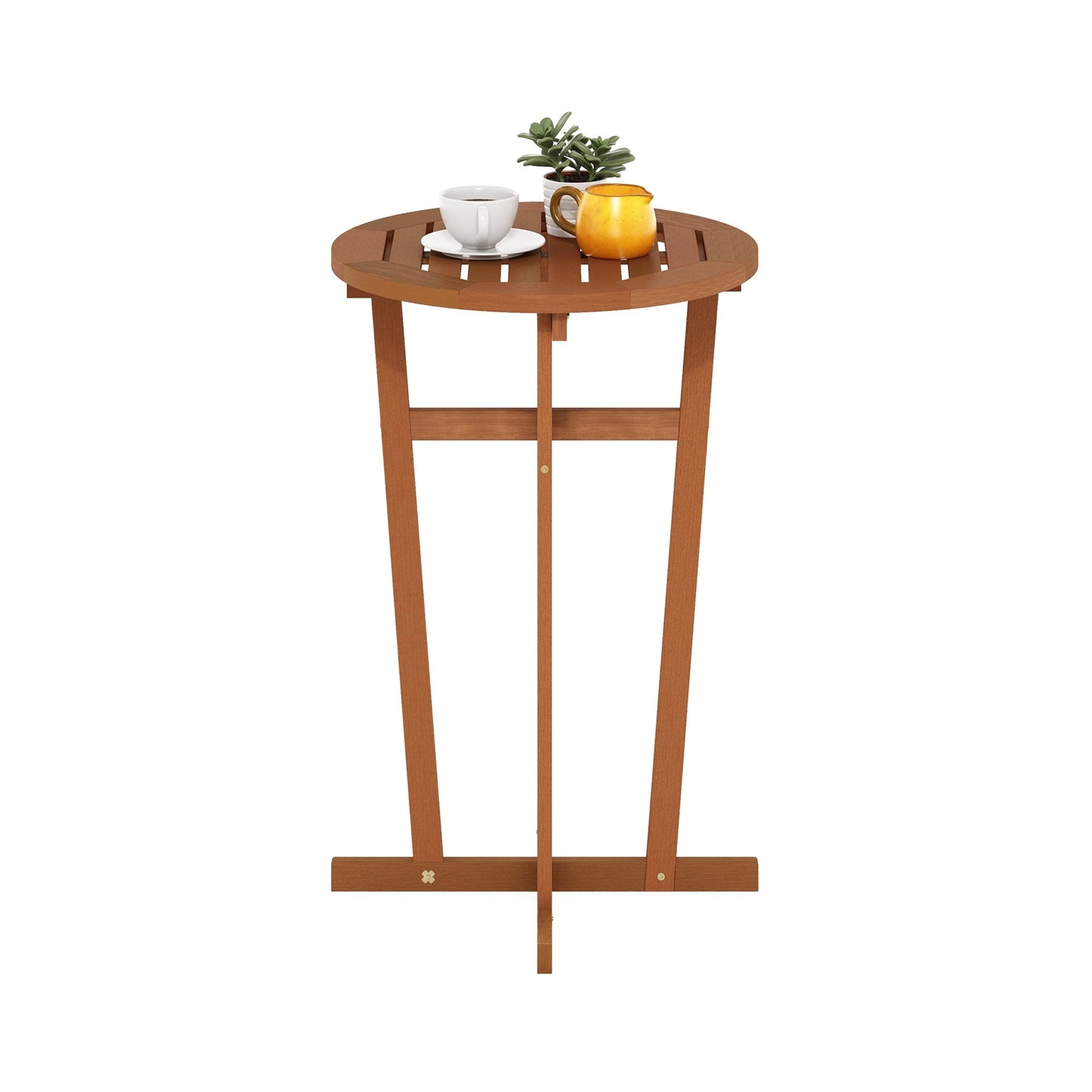 Furinno Tioman Hardwood Outdoor Patio Bar Table in Teak Oil, Natural
