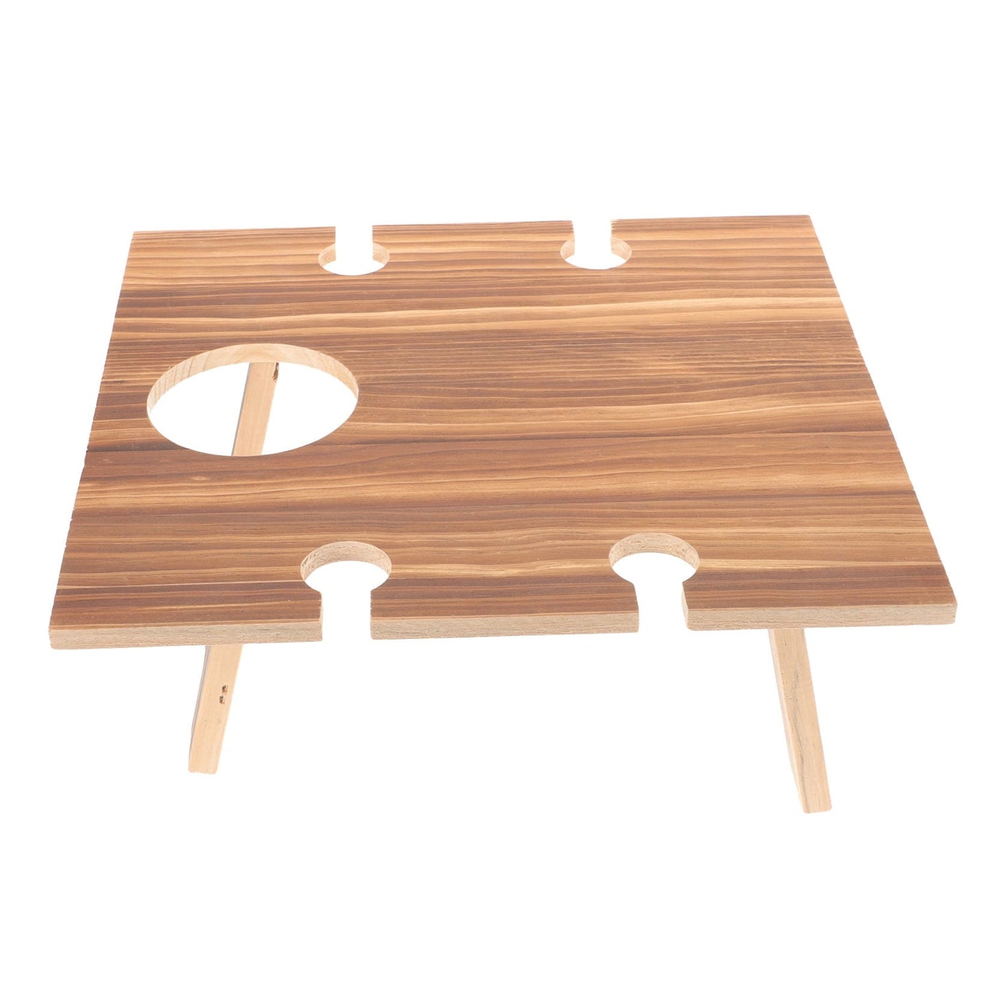 Raindrops 1Pcs Coffee Wood Folding Picnic Table for Outdoor Use at Beach and Park 30X28CM