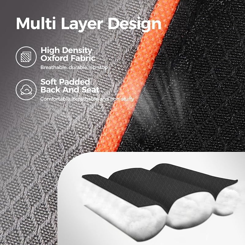 Oversized Camping Folding Chair, Heavy Duty Support 450 LBS Steel Frame Collapsible Padded Arm Chair with Cup Holder Quad Lumbar Back, Portable for