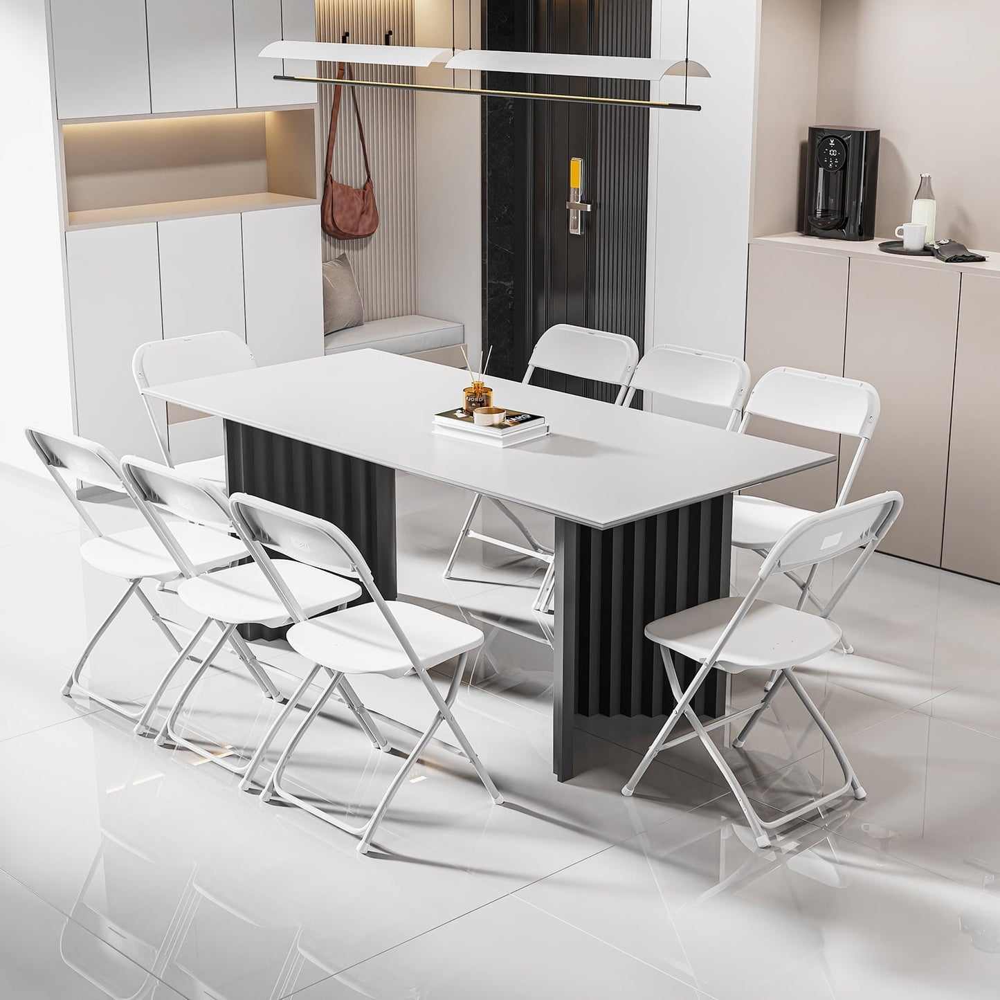 Matladin 10-Pack Folding Chairs, Heavy-Duty, Stackable Seating for Any Occasion, 350lb Capacity, White