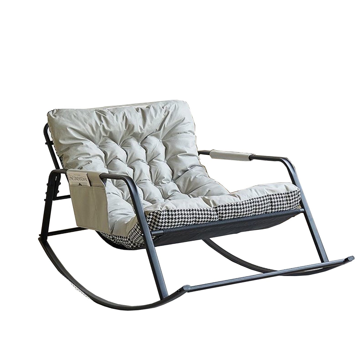 SUSUZI Rocking Chair with Cushion, Lounging Chair for Living Room and Bedroom, Gray