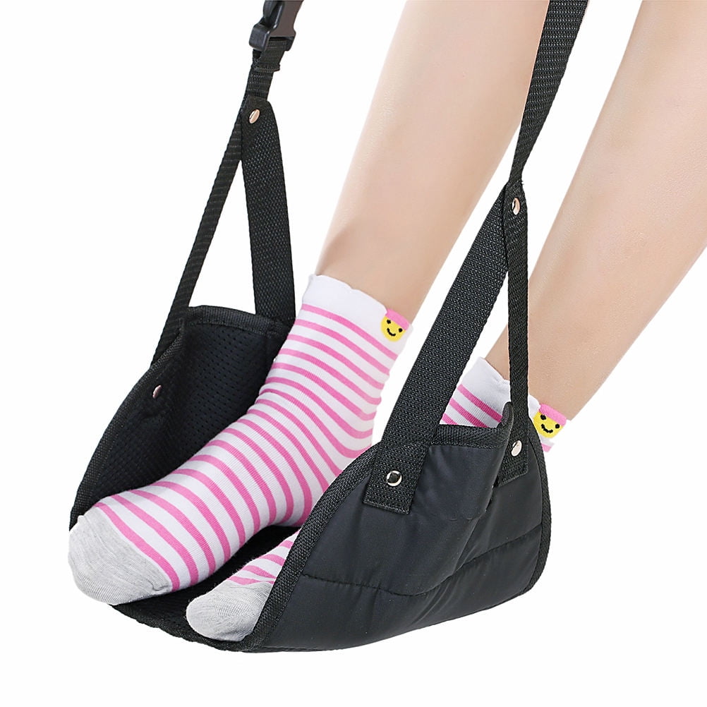 Toyvian 1Pcs Flight Foot Hammock Black Easy to Carry for People who Sit for Long Periods