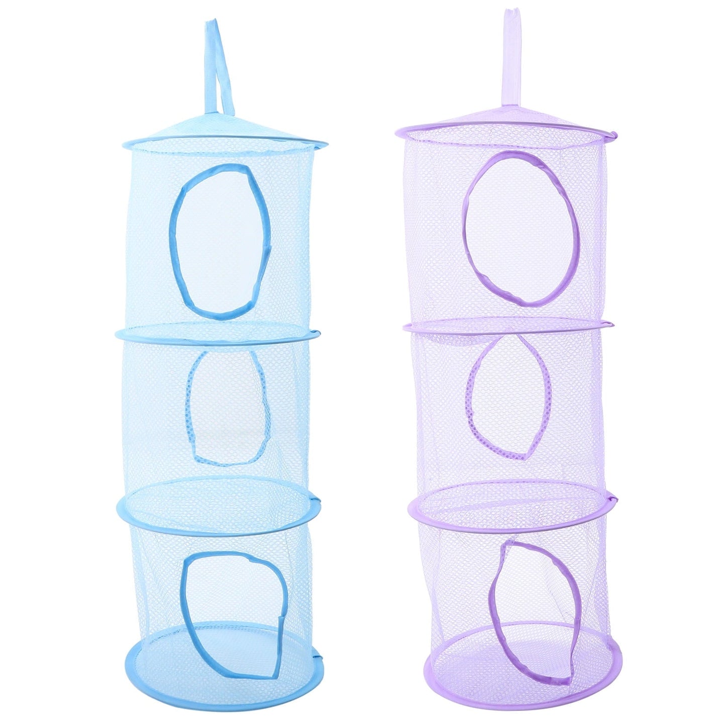 NUOLUX 2Pcs Foldable Multi-layer Toy Storage Hammock For Home Wall Door Hanging Space-saving