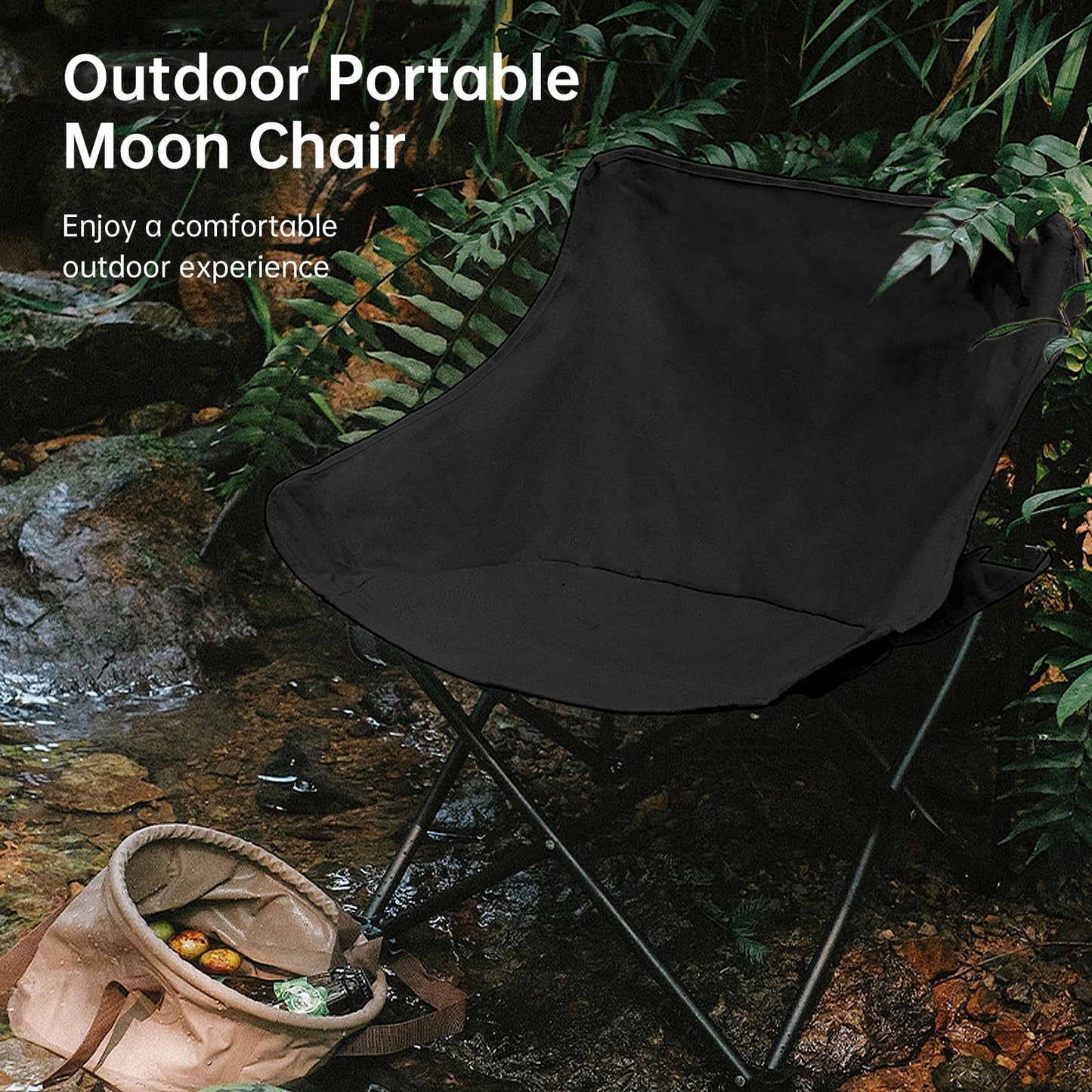 Folding Director Chair Space Recliner Chair Portable Backrest Chair Premium Outdoor Folding Moon Chair For Camping Backpacking Lightweight Portable Camping Chair With Storage Bag