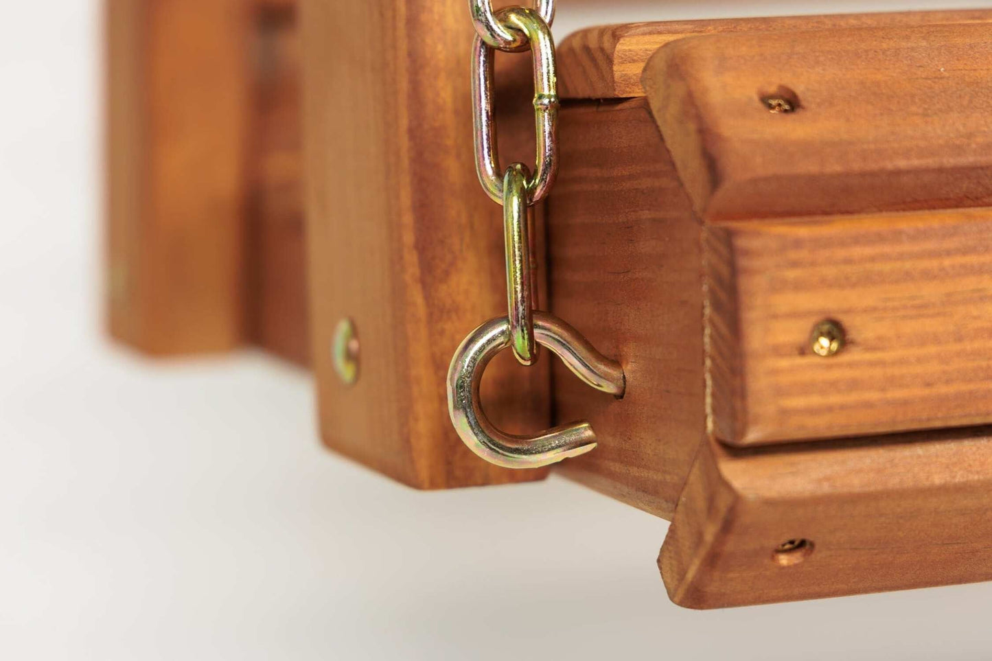 Amish Casual 6 Foot Roll Back Porch Swing with Cup Holders in Cedar Stain - Amish Made in The USA from Treated Pine Heavy Duty 700 Lb. Weight Capacity