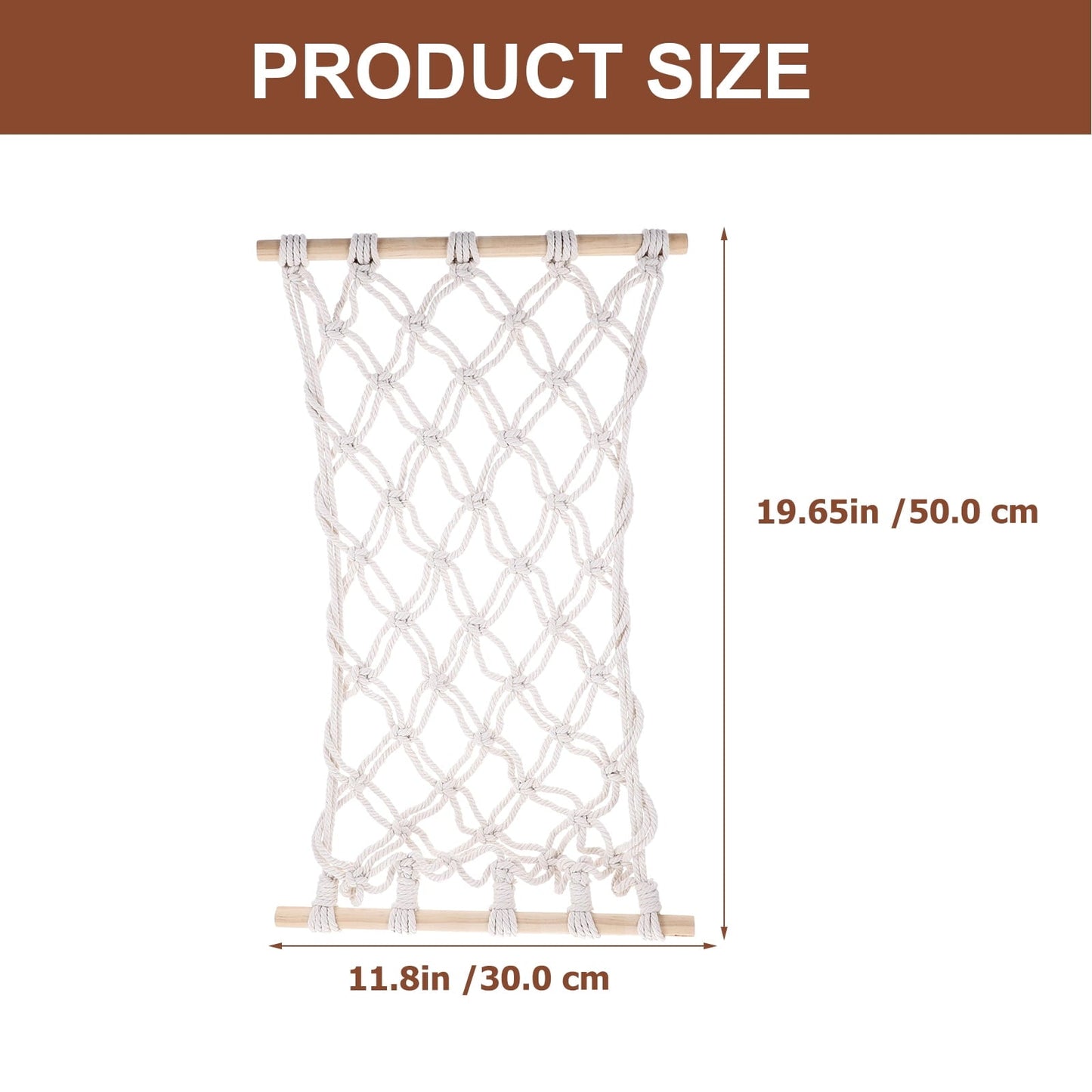 Minkissy 1Set Fruit Hammock with Cotton Rope and Wood Material for Organizing Fruits and Vegetables in Kitchen