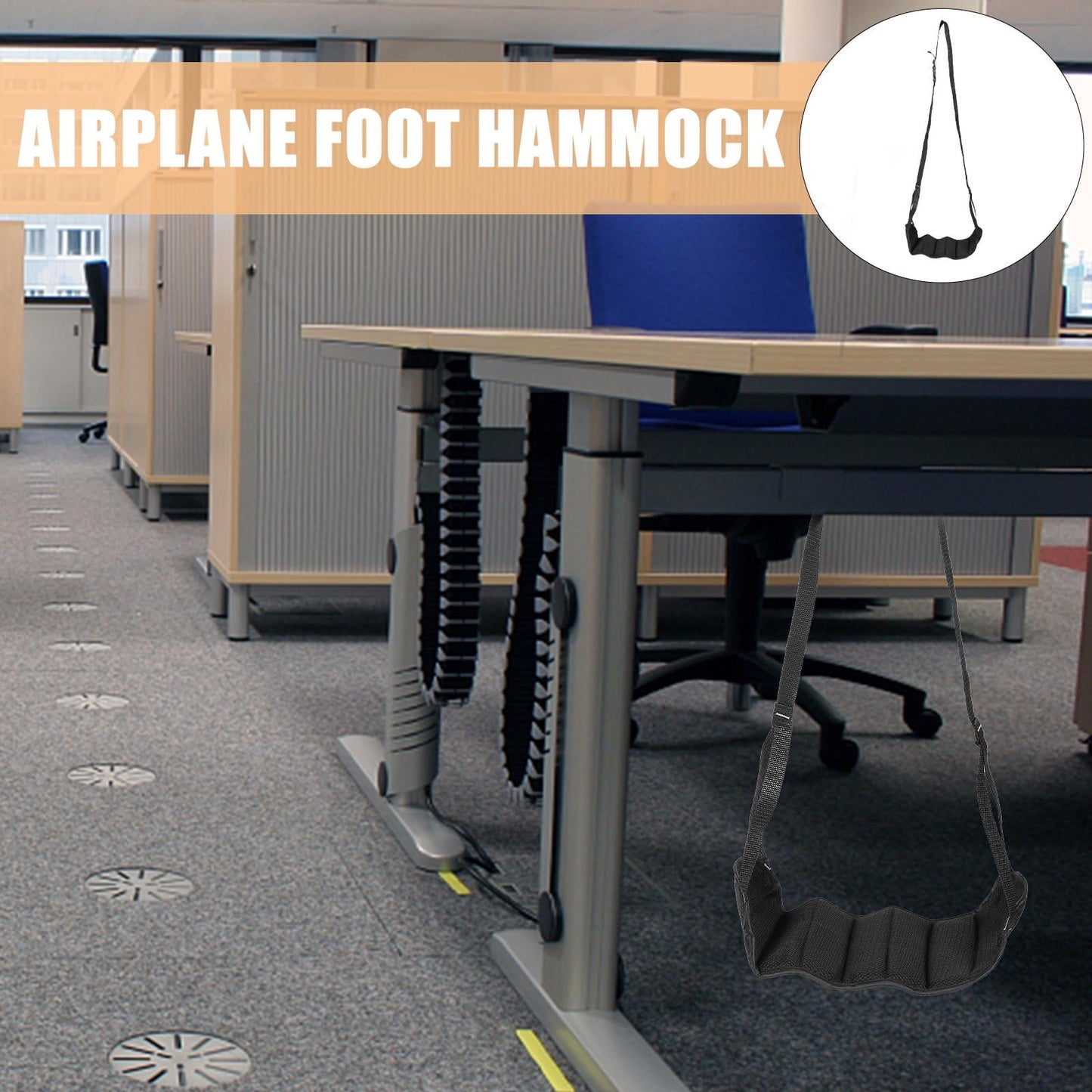 PTOOTP 1Pcs Black Oxford Cloth Airplane Footrest Hammock for Men and Women