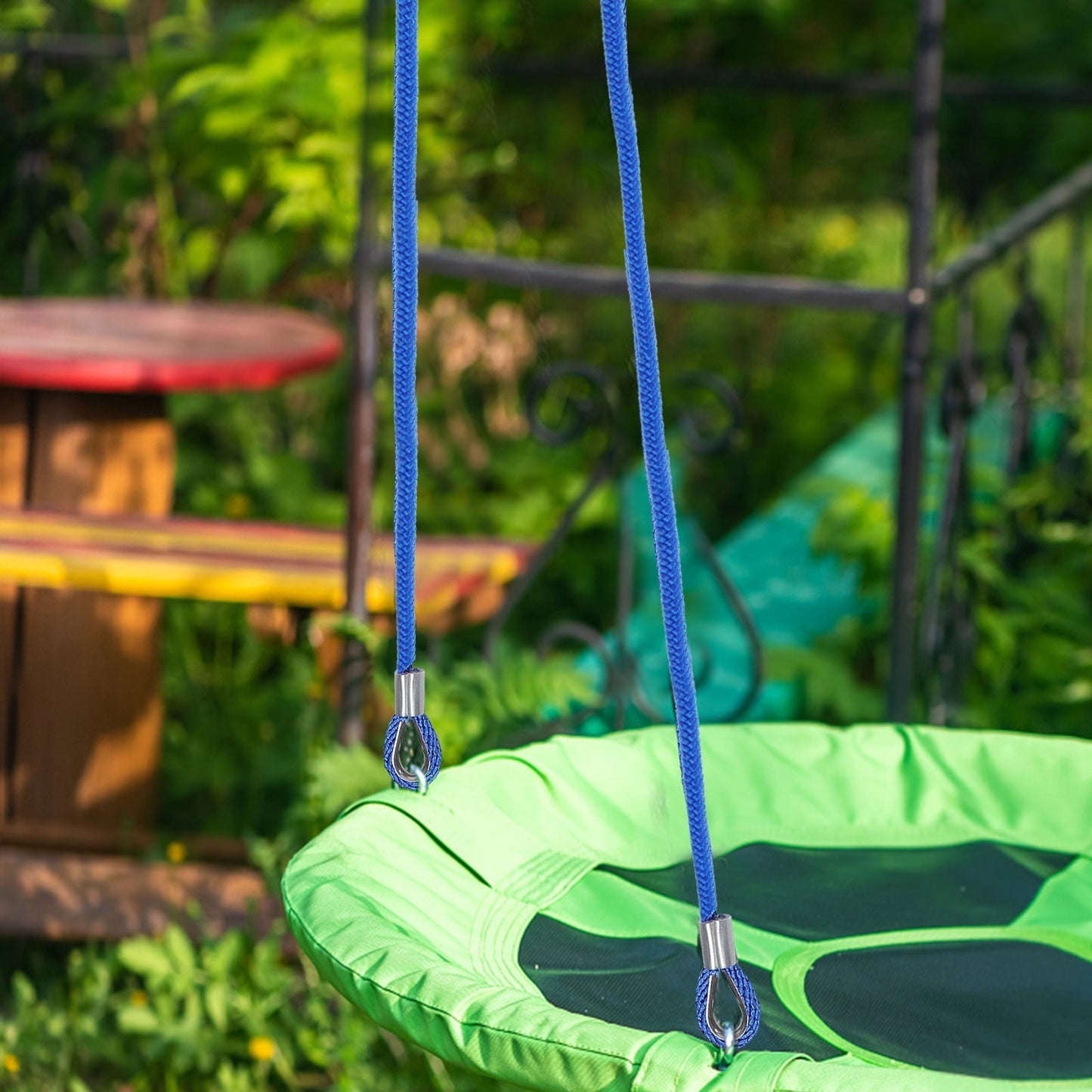 Raindrops Hanging Chair Attachment Tree Swing Strap Kit Blue 2Pcs 117.9X0.28X0.28In Nylon