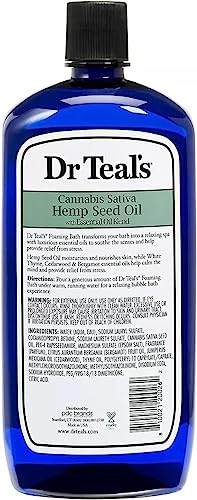 Dr. Teal's Hemp Seed Oil Foaming Bath Gift Set (2 Pack, 34oz Ea) - Cannabis Sativa Hemp Seed Oil - Essential Oils Blended with Pure Epsom Salt Calm The Senses & Alleviates Daily Stress