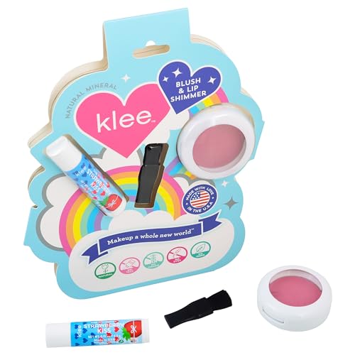 LunaStar Klee Blush and Lip Shimmer Makeup Kit. Gentle and Non-Toxic. Kid-Friendly. Made in USA. (Sweet Cherry Spark)