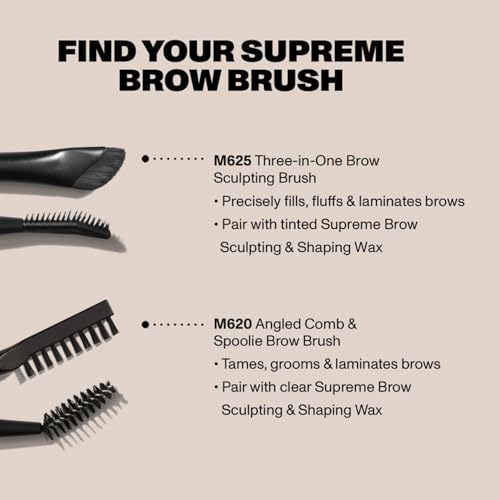 Morphe M620 Supreme Brow Dual-Ended Eyebrow Brush - Angled Comb & Spoolie Brow Brush - Tames, Grooms & Laminates Brows - Pairs with Brow Wax, Pomade or Gel Product (1 Count)