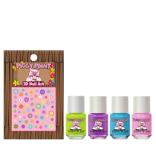 PIGGY PAINT 100% Non-toxic Girls Nail Polish - Safe, Chemical Free Low Odor for Kids, Funny Bunny