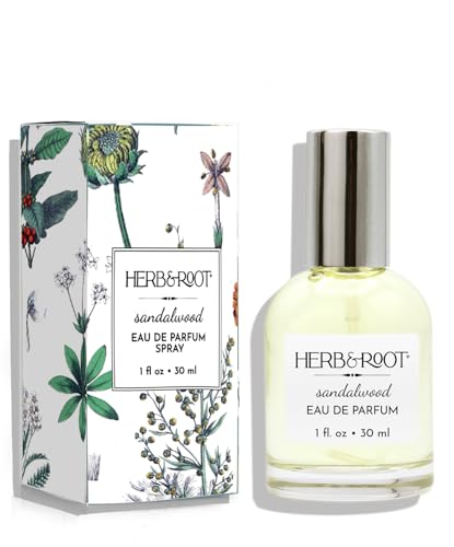 Herb & Root Sandalwood Eau de Parfum: Vegan, Cruelty-Free Perfume for Women & Men | Long-Lasting Clean Fragrance | USA Made Womens Perfume & Body Spray