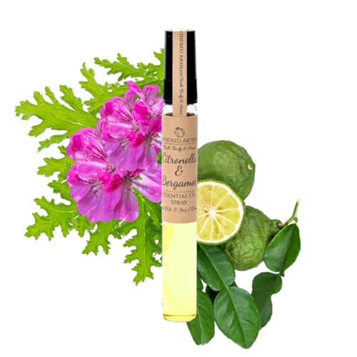 Alcohol Free | Deep Citrus | Citronella & Bergamot | Natural Essential Oil Perfumes and Colognes | Paraben Free, Phthalate Free Oil Perfume (Citronella & Bergamot, Spray Bottle)